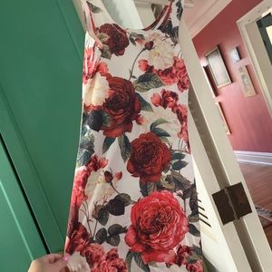 Bodycon stretch rose covered mini dress